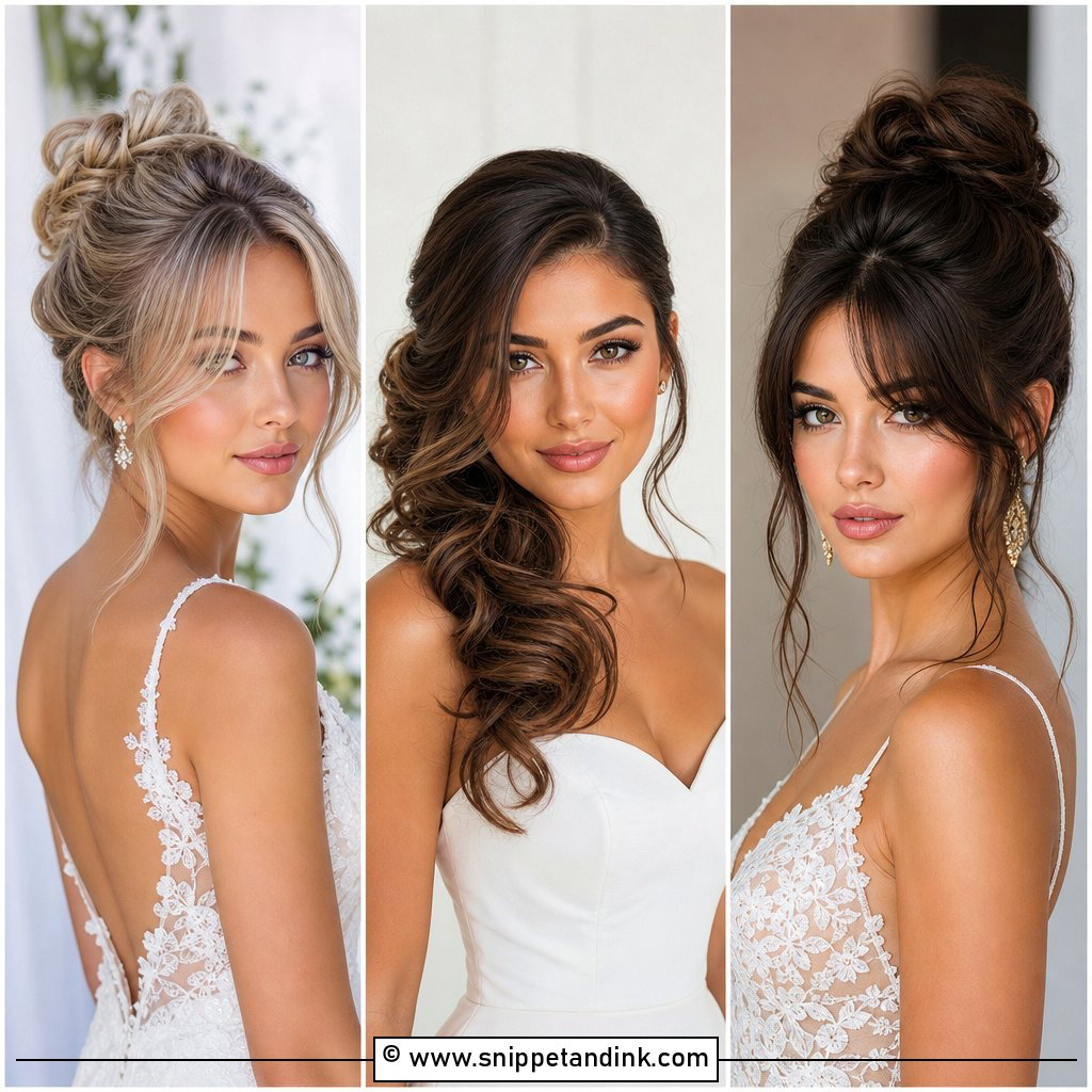 20 Wedding Hairstyles for Big Foreheads That Frame Faces