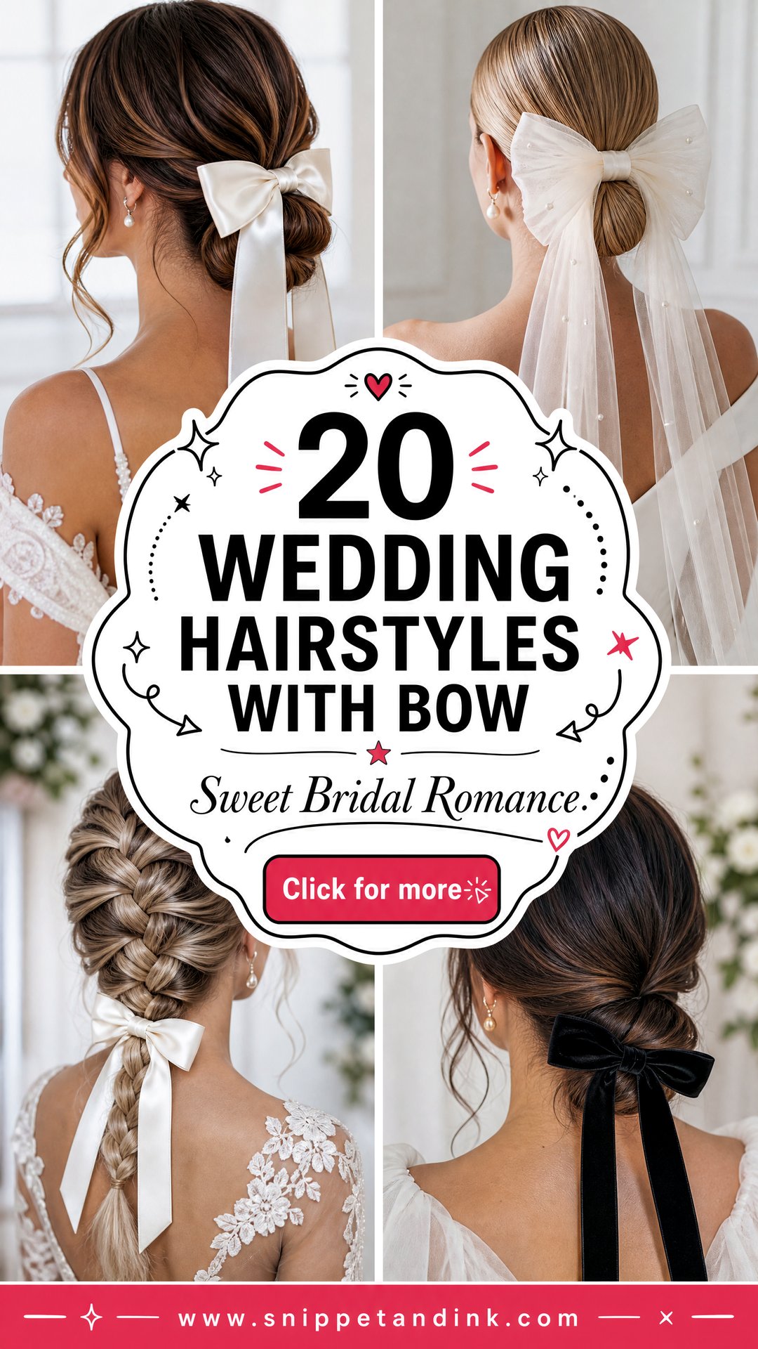 20 Wedding Hairstyles with Bow for Sweet Bridal Romance - 20 Wedding Hairstyles with Bow for Sweet Bridal Romance