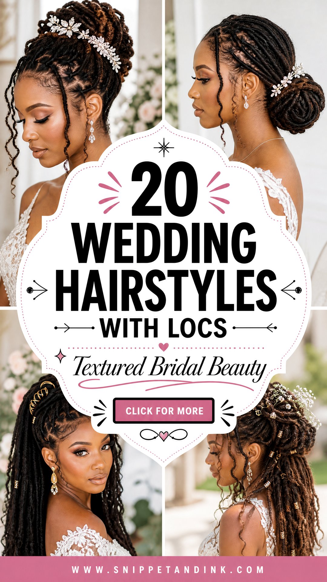 20 Wedding Hairstyles with Locs for Stunning Bridal Texture - 20 Wedding Hairstyles with Locs for Stunning Bridal Texture