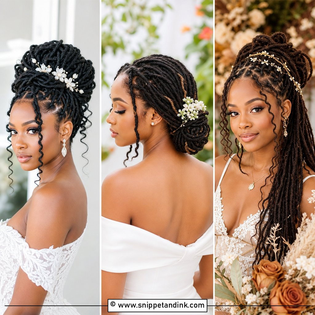 20 Wedding Hairstyles with Locs for Stunning Bridal Texture