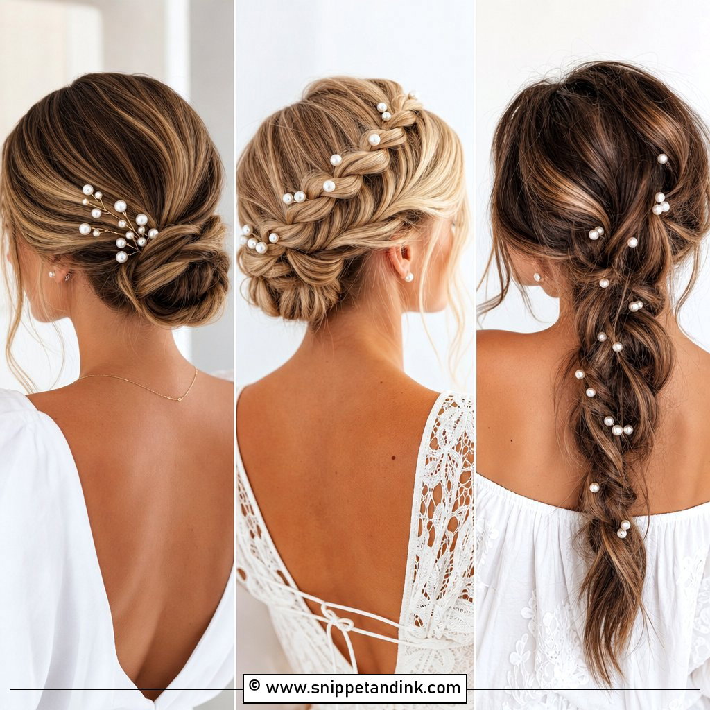 20 Wedding Hairstyles with Pearls for Timeless Bridal Glam