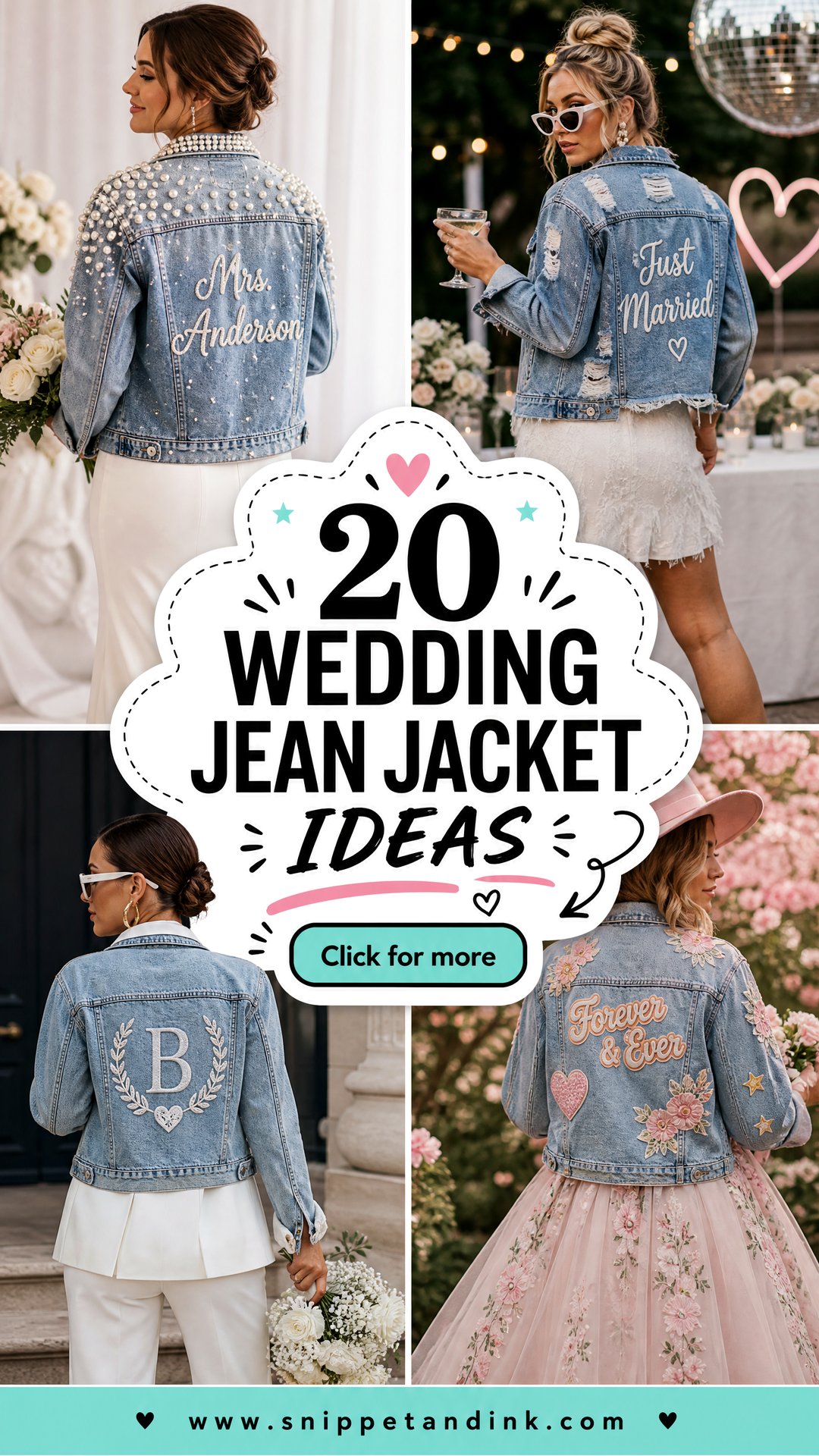 20 Wedding Jean Jacket Ideas for Cool Personalized Bridal Style - 20 Wedding Jean Jacket Ideas for Cool, Personalized Bridal Style