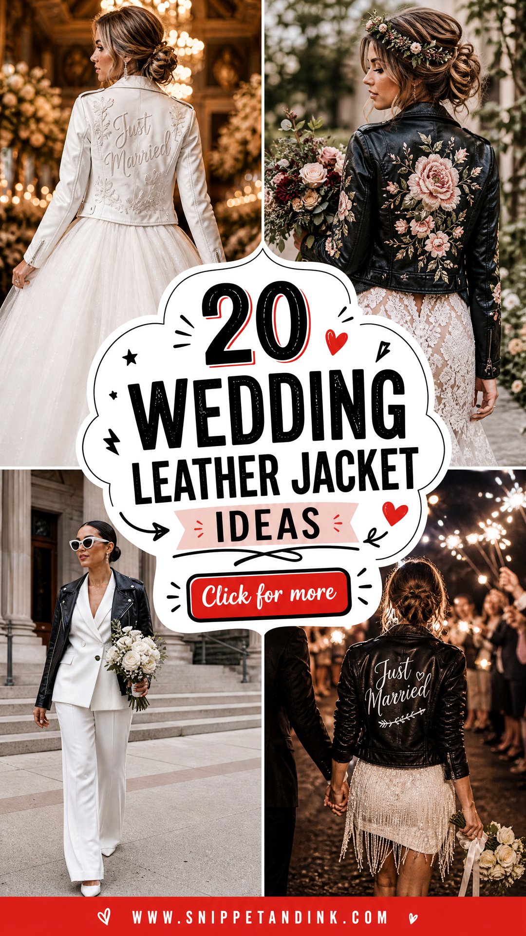 20 Wedding Leather Jacket Ideas for Edgy Romantic Bridal Style - 20 Wedding Leather Jacket Ideas for Edgy, Romantic Bridal Style