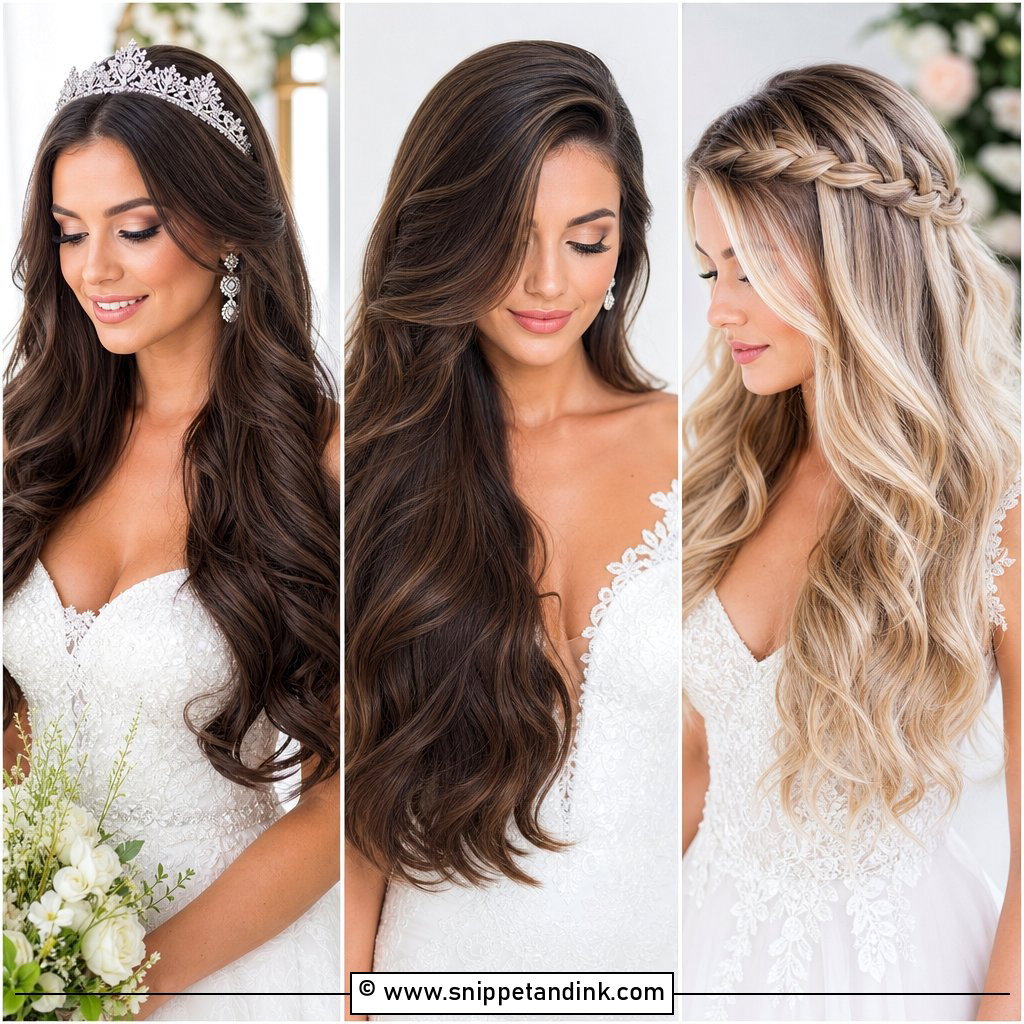 20 Wedding Long Hairstyles Down for Romantic Brides To Try