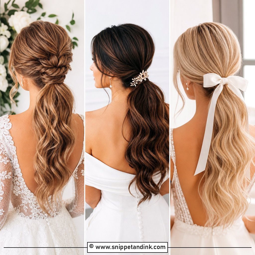 20 Wedding Low Ponytail Hairstyles for Elegant Brides Today