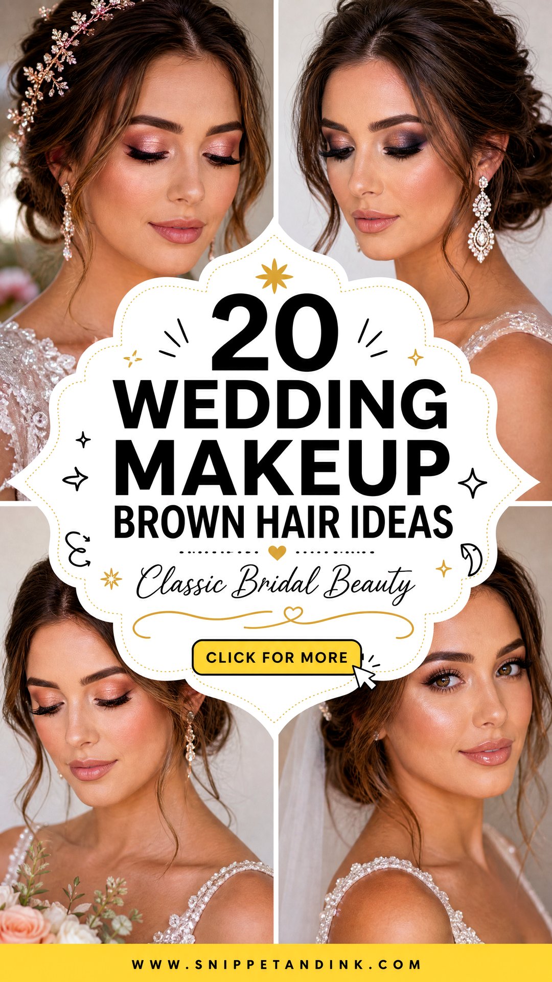 20 Wedding Makeup Brown Hair Ideas for Classic Bridal Beauty - 20 Wedding Makeup Brown Hair Ideas for Classic Bridal Beauty