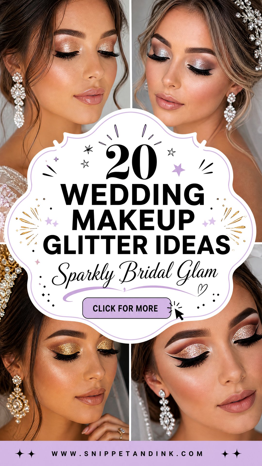 20 Wedding Makeup Glitter Ideas for Sparkly Bridal Glam - 20 Wedding Makeup Glitter Ideas for Sparkly Bridal Glam