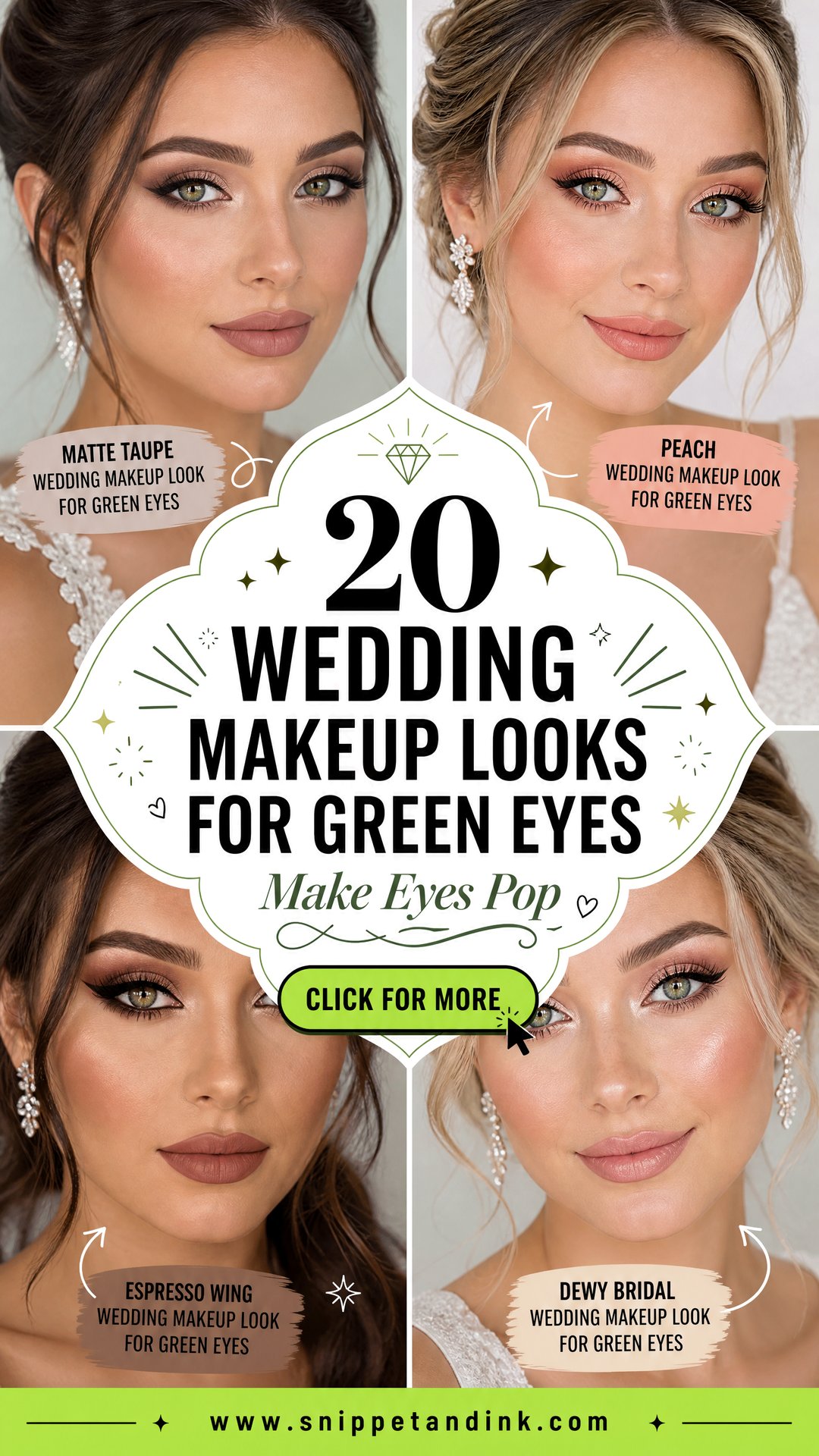 20 Wedding Makeup Looks for Green Eyes to Make Them Pop - 20 Wedding Makeup Looks for Green Eyes to Make Them Pop