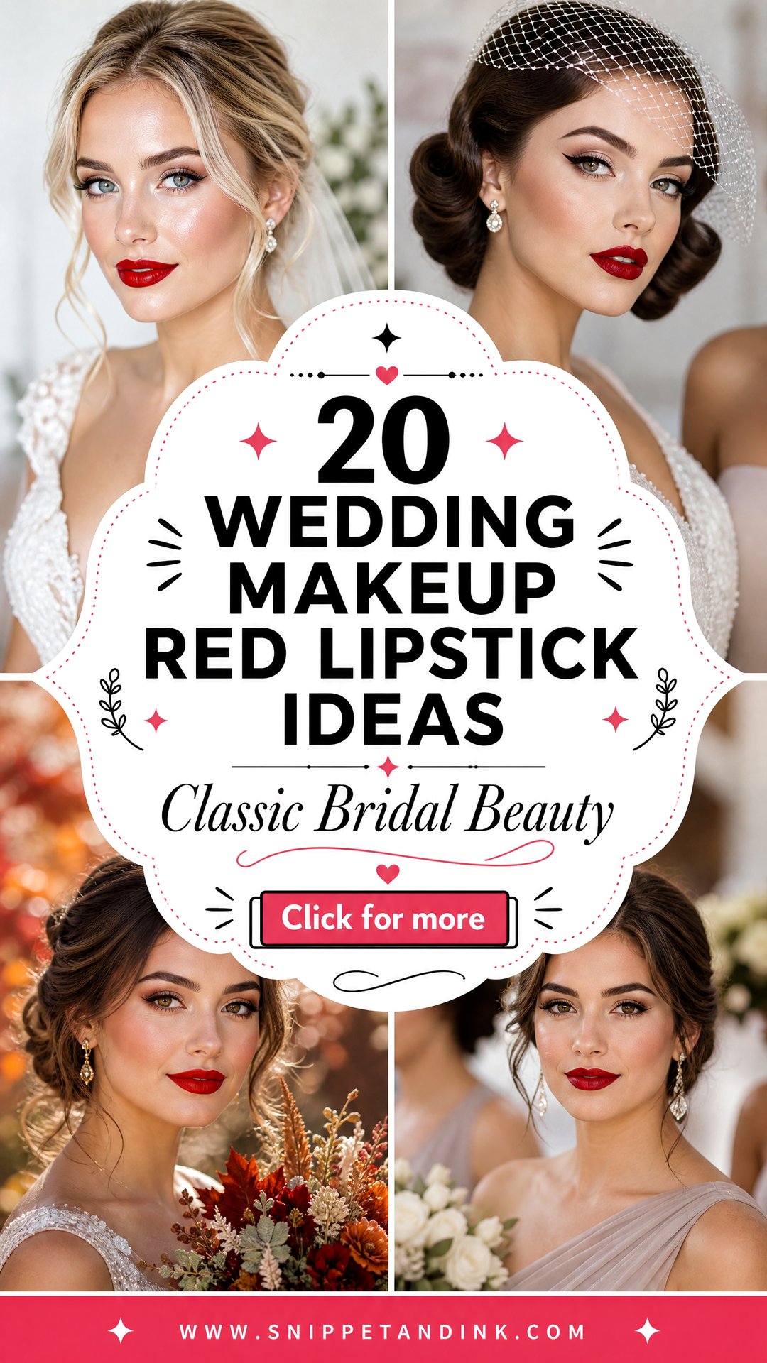 20 Wedding Makeup Red Lipstick Ideas for Classic Brides - 20 Wedding Makeup Red Lipstick Ideas for Classic Brides