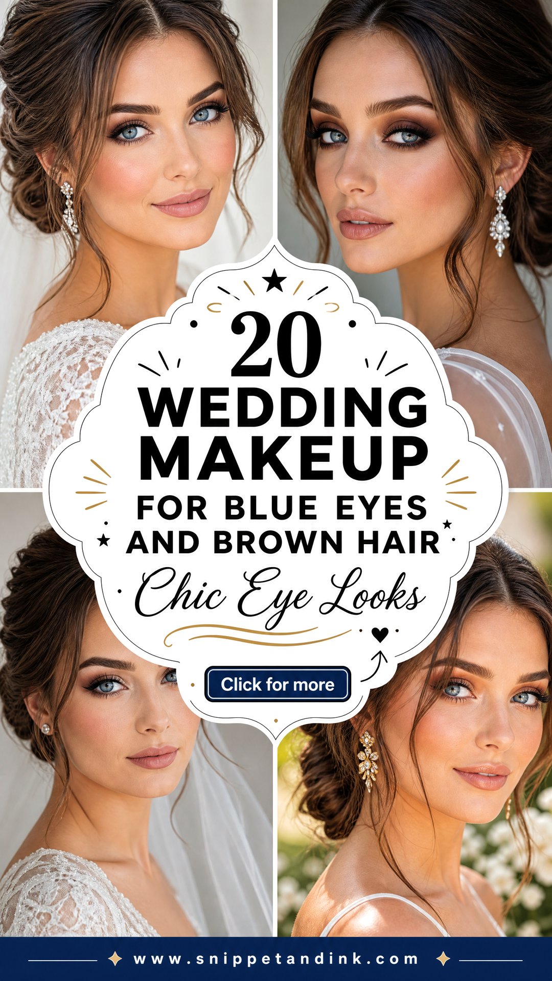 20 Wedding Makeup for Blue Eyes and Brown Hair Chic Looks - 20 Wedding Makeup for Blue Eyes and Brown Hair: Chic Looks