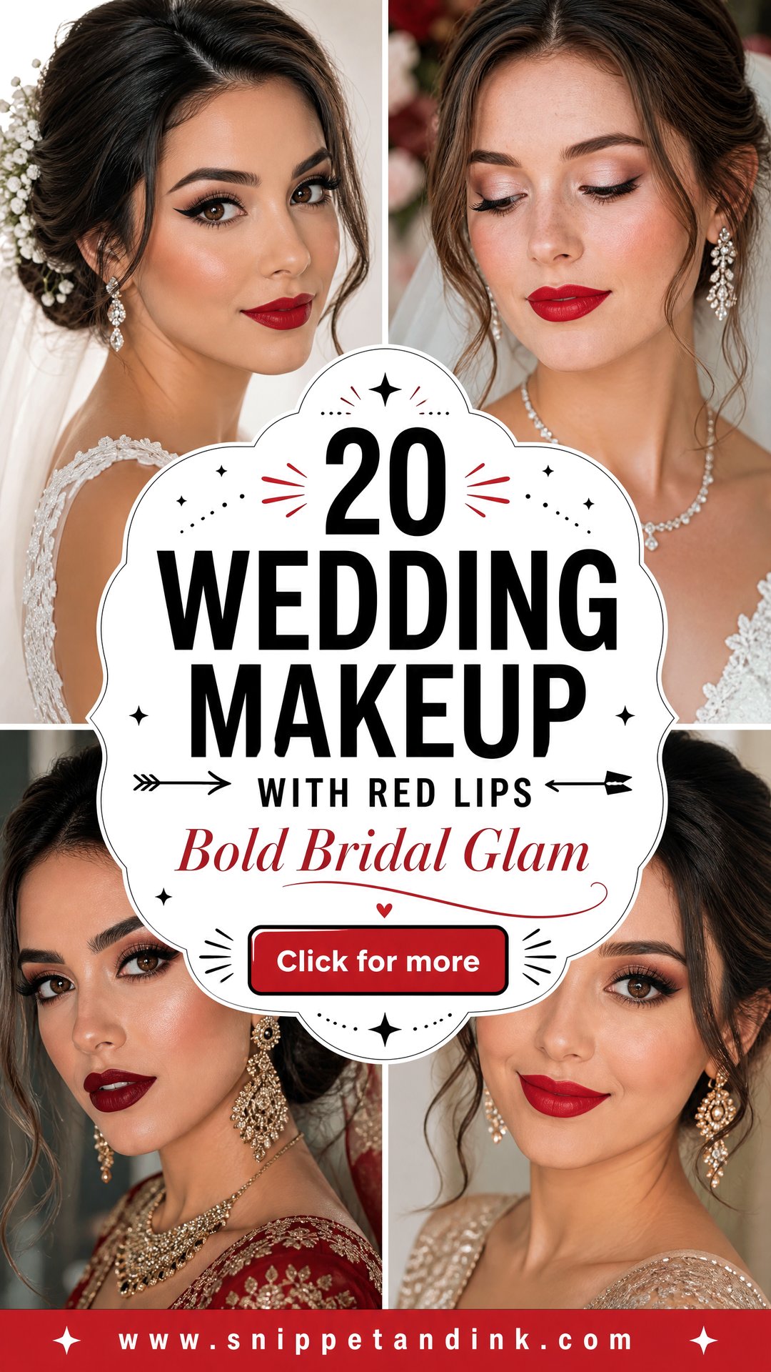 20 Wedding Makeup with Red Lips for Bold Bridal Glam - 20 Wedding Makeup with Red Lips for Bold Bridal Glam