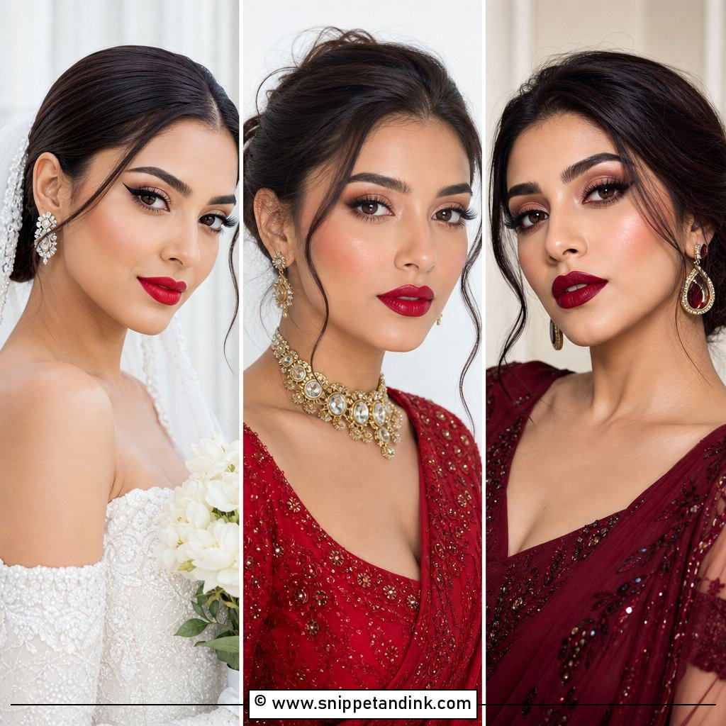 20 Wedding Makeup with Red Lips for Bold Bridal Glam