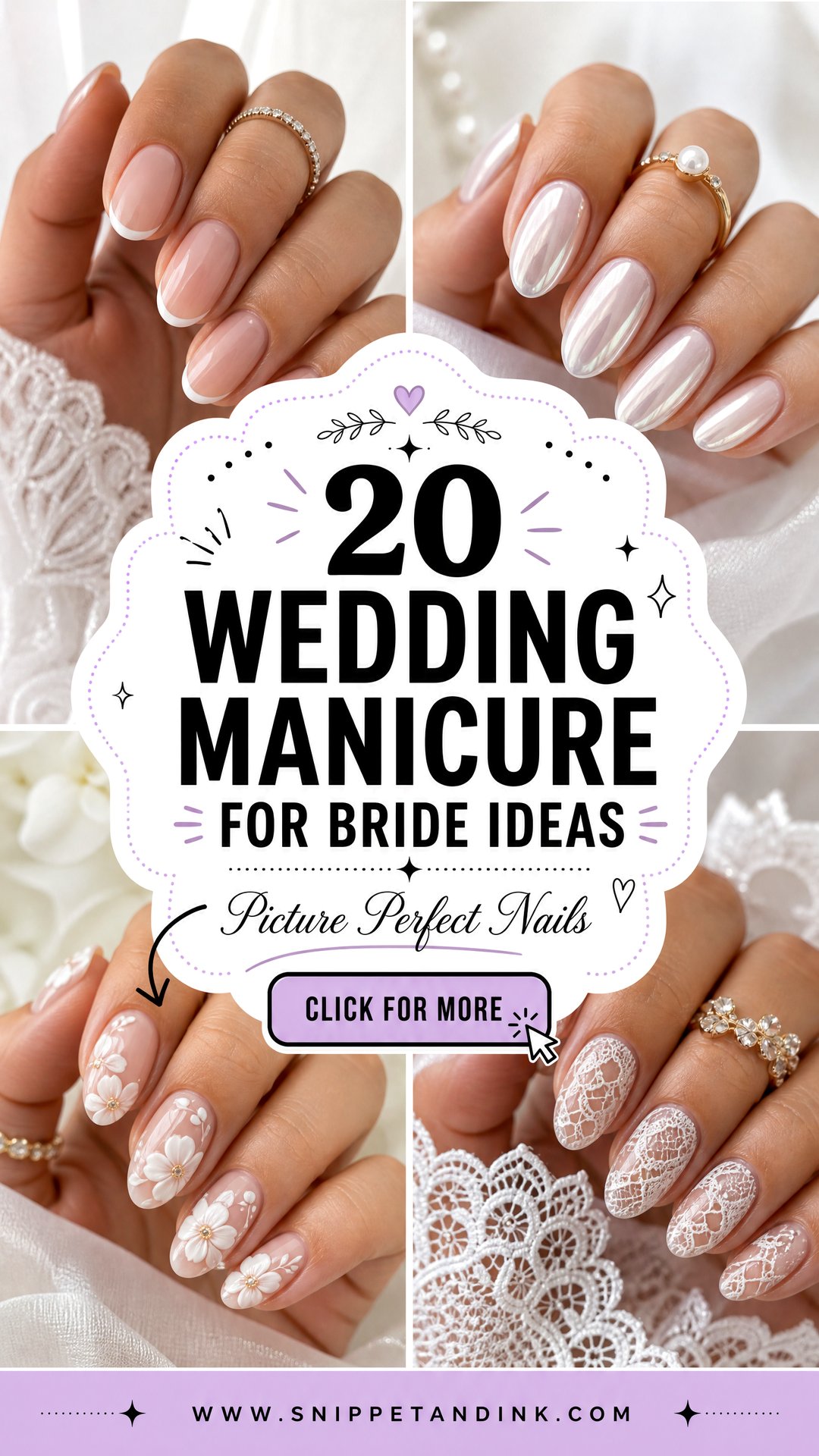 20 Wedding Manicure for Bride Ideas for Picture-Perfect Nails - 20 Wedding Manicure for Bride Ideas for Picture-Perfect Nails