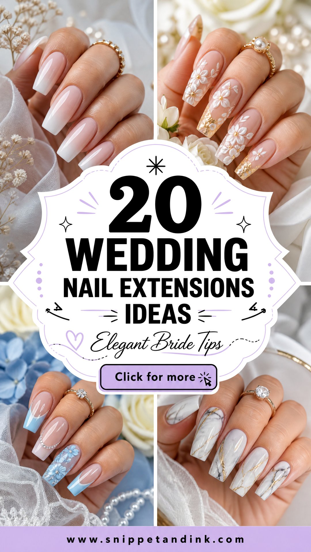 20 Wedding Nail Extensions Ideas for Elegant Brides - 20 Wedding Nail Extensions Ideas for Elegant Brides