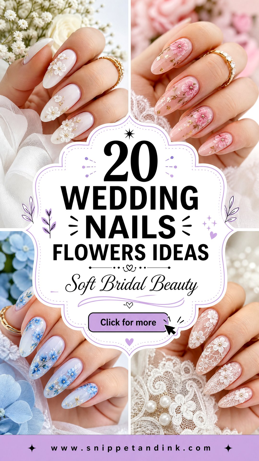 20 Wedding Nails Flowers Ideas for Soft Bridal Beauty - 20 Wedding Nails Flowers Ideas for Soft Bridal Beauty
