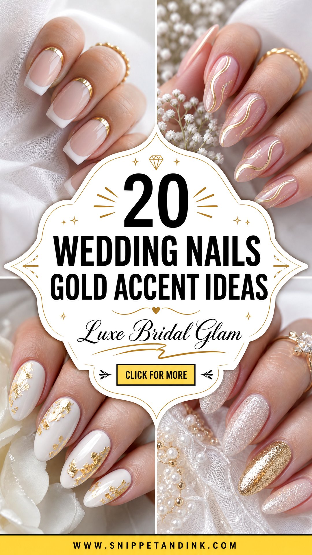 20 Wedding Nails Gold Accent Ideas for Luxe Bridal Glam - 20 Wedding Nails Gold Accent Ideas for Luxe Bridal Glam
