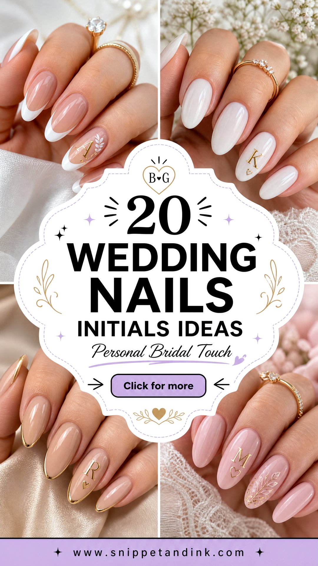 20 Wedding Nails Initials Ideas for a Personal Touch - 20 Wedding Nails Initials Ideas for a Personal Touch