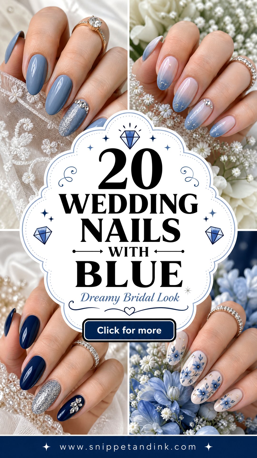 20 Wedding Nails with Blue for a Dreamy Bridal Look - 20 Wedding Nails with Blue for a Dreamy Bridal Look