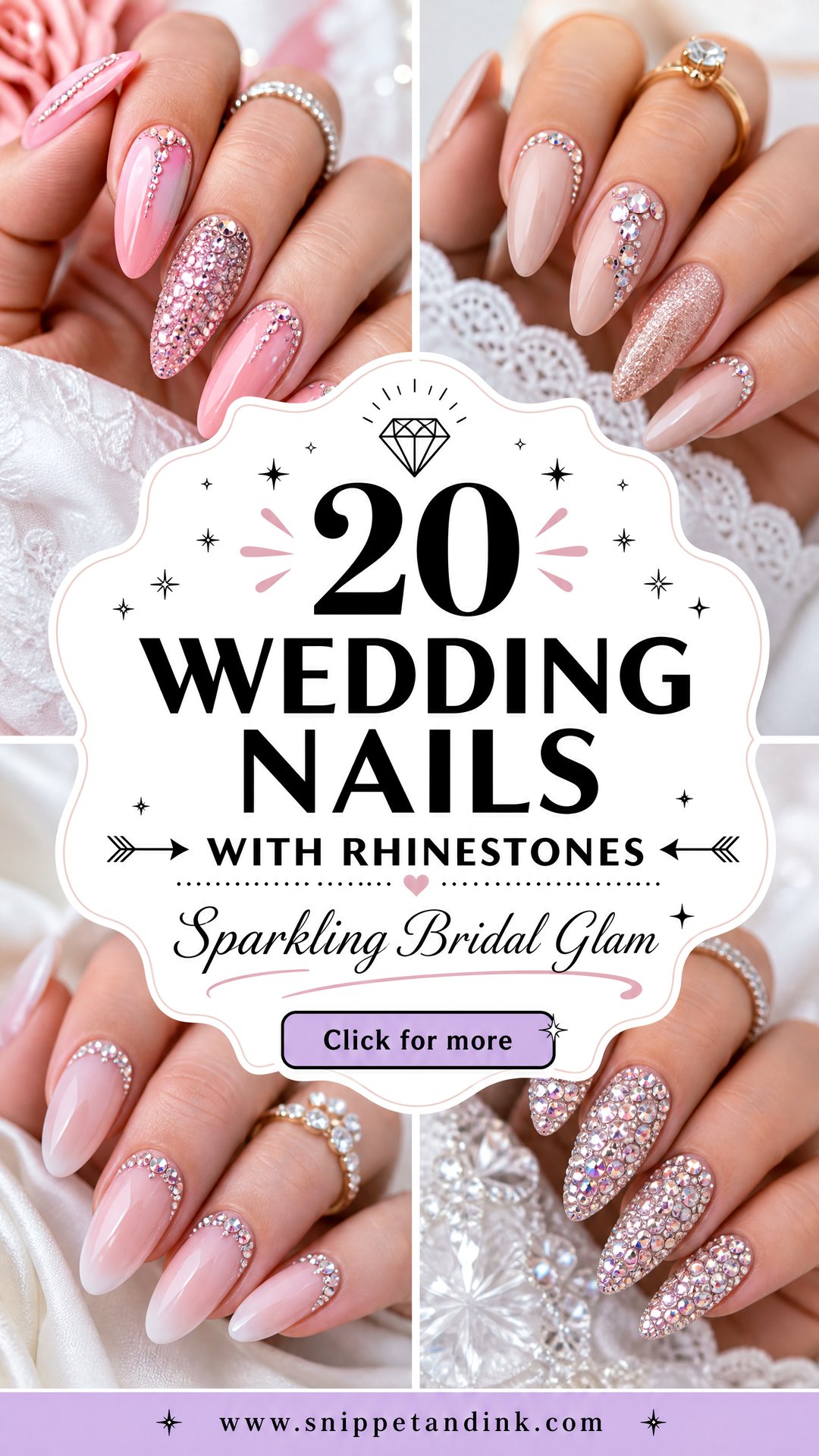 20 Wedding Nails with Rhinestones for Sparkling Brides - 20 Wedding Nails with Rhinestones for Sparkling Brides