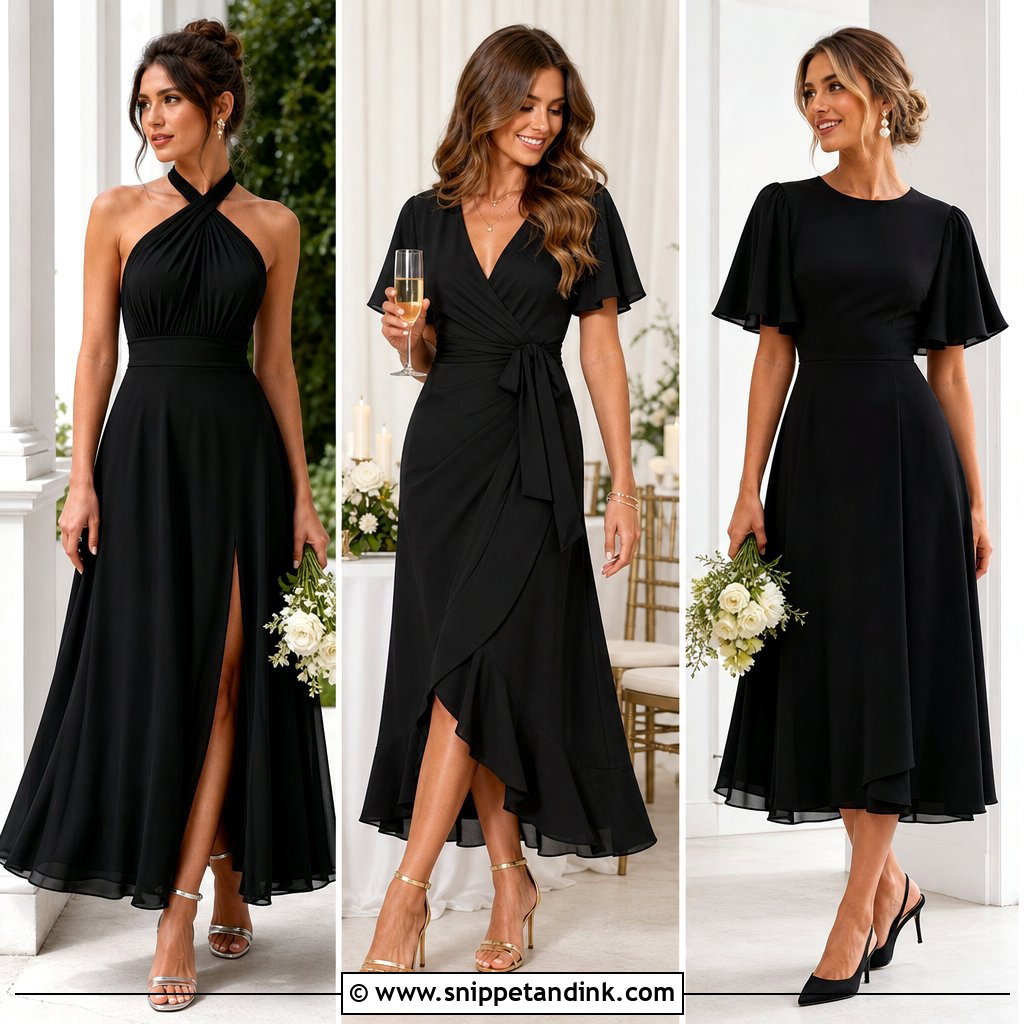20 Wedding Party Black Dresses: Elegant Looks for Every Season
