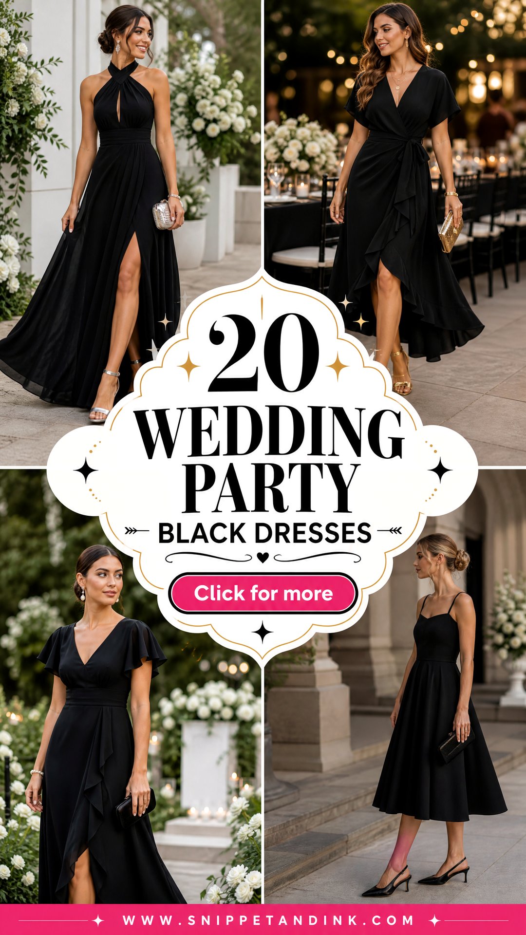 20 Wedding Party Black Dresses Elegant Looks for Every Season - 20 Wedding Party Black Dresses: Elegant Looks for Every Season