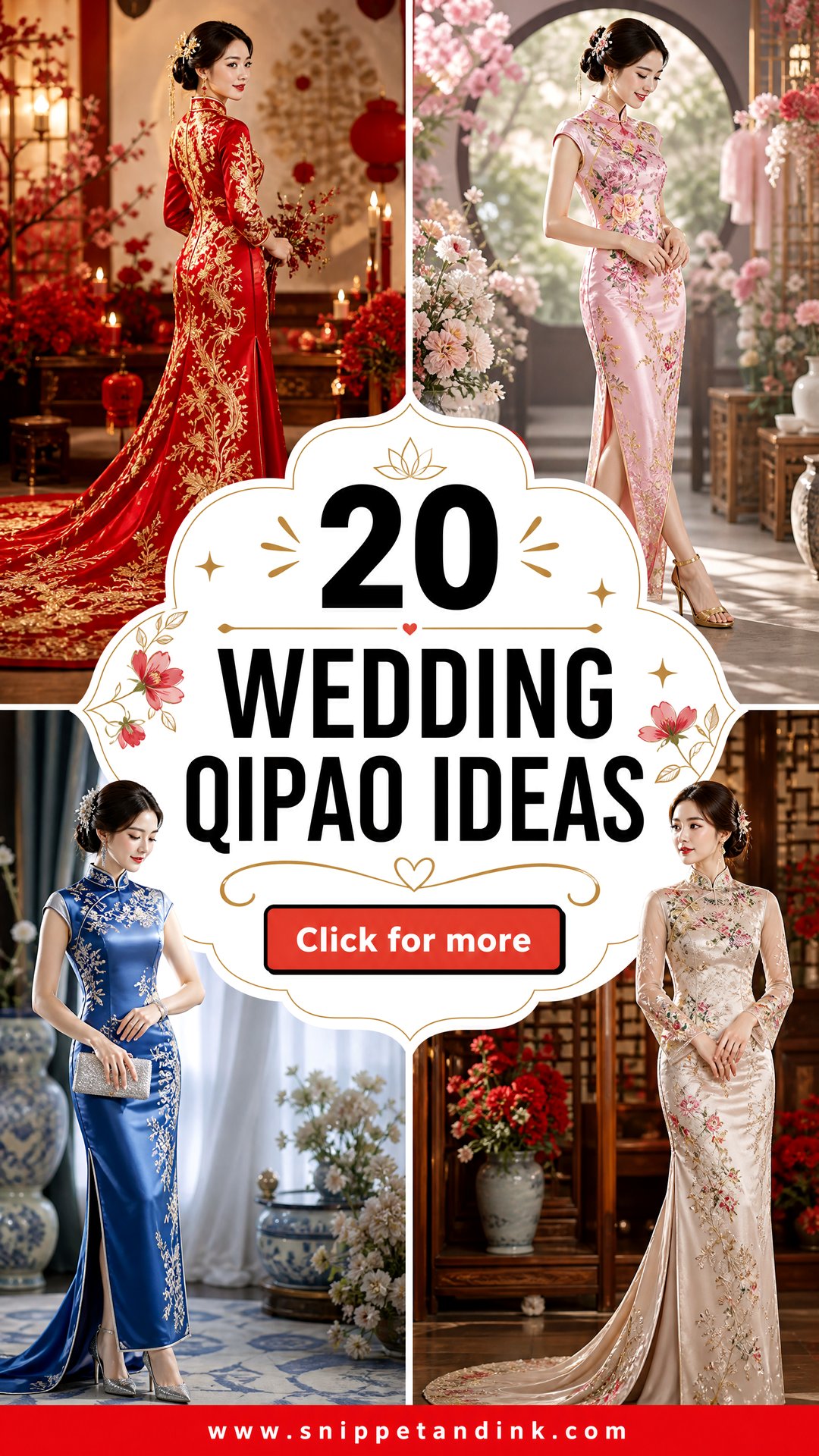 20 Wedding Qipao Ideas for a Meaningful Modern Bridal Look - 20 Wedding Qipao Ideas for a Meaningful Modern Bridal Look