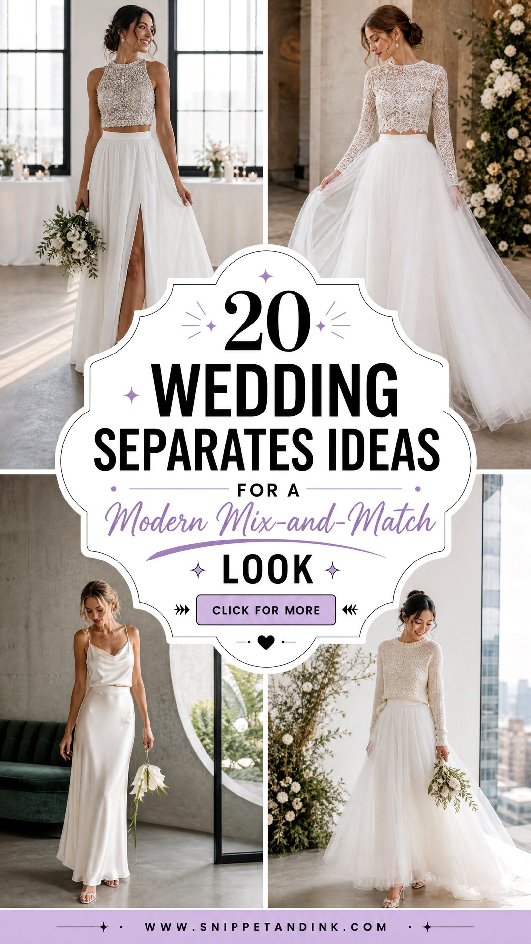 20 Wedding Separates Ideas for a Modern Mix-and-Match Look - 20 Wedding Separates Ideas for a Modern Mix-and-Match Look