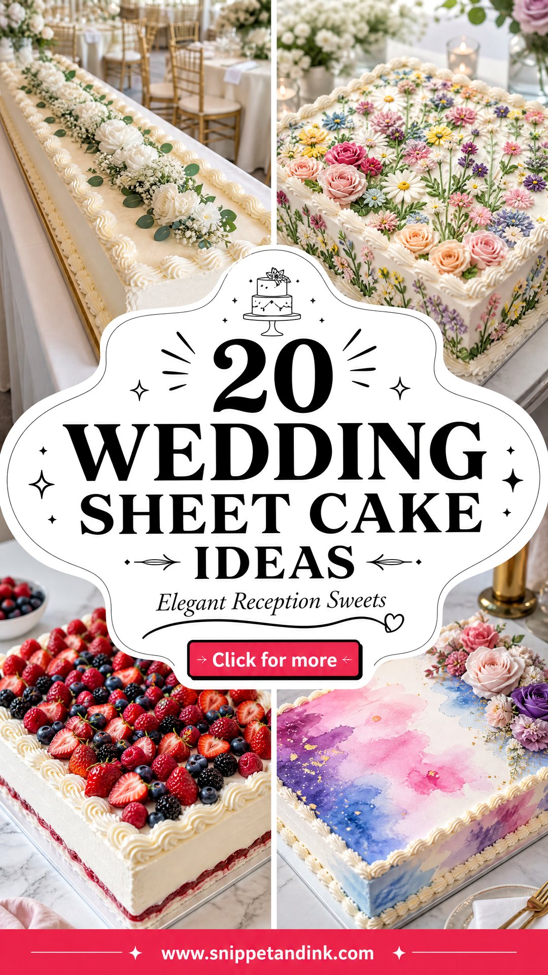 20 Wedding Sheet Cake Ideas for Elegant Receptions - 20 Wedding Sheet Cake Ideas for Elegant Receptions