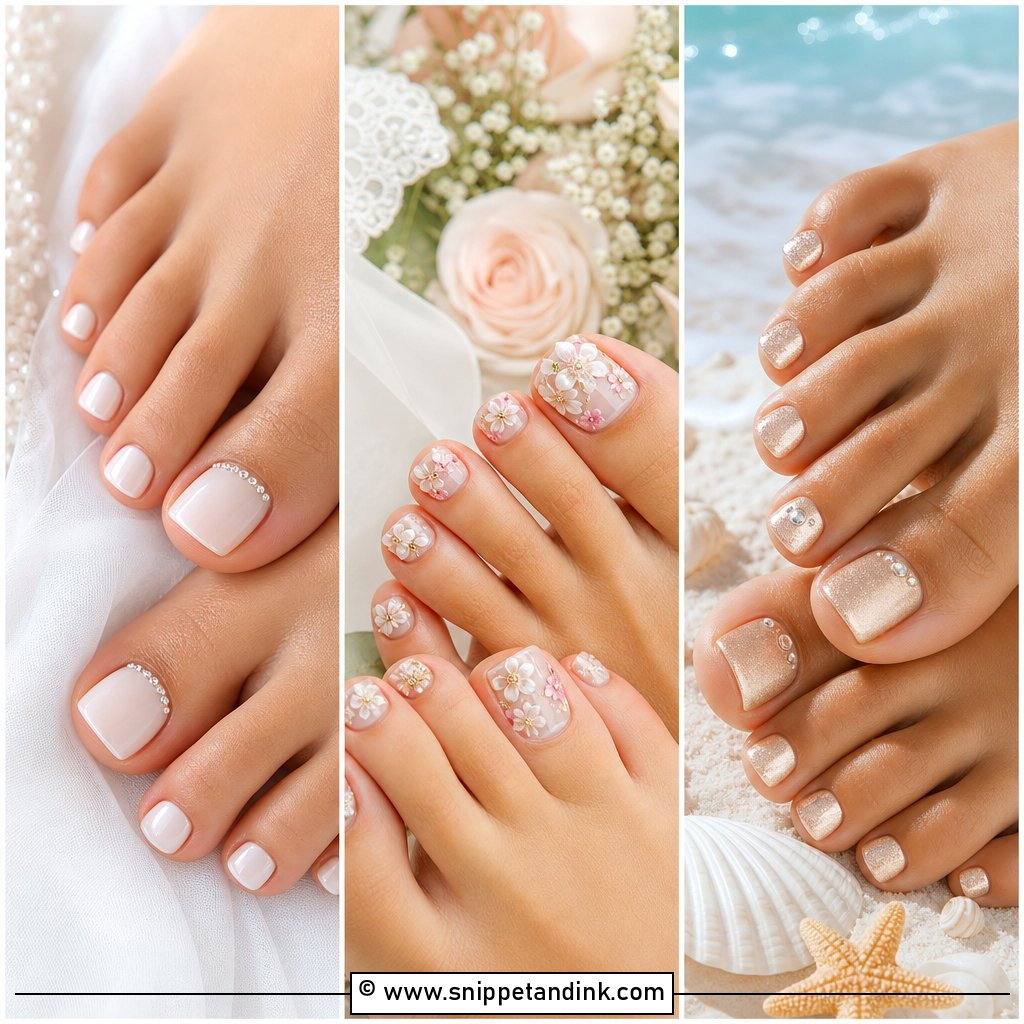 20 Wedding Toes Nails Elegant Bridal Pedicure Ideas Youll Love