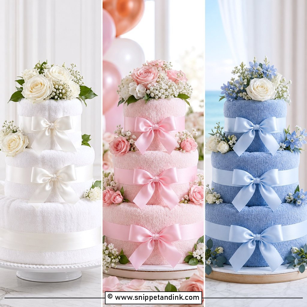 20 Wedding Towel Cakes Creative Gift Ideas for Brides