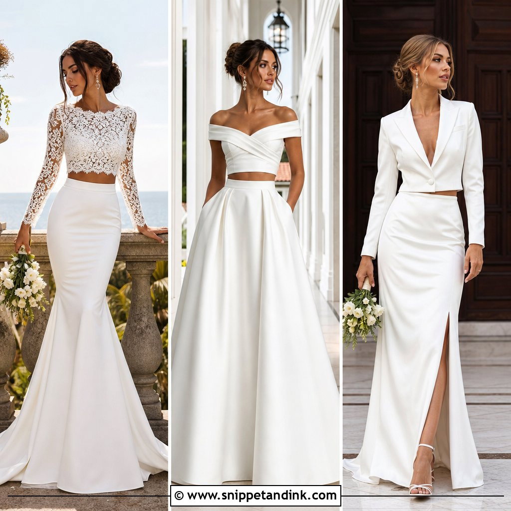 20 Wedding Two Piece Dress Ideas for a Chic Bridal Statement