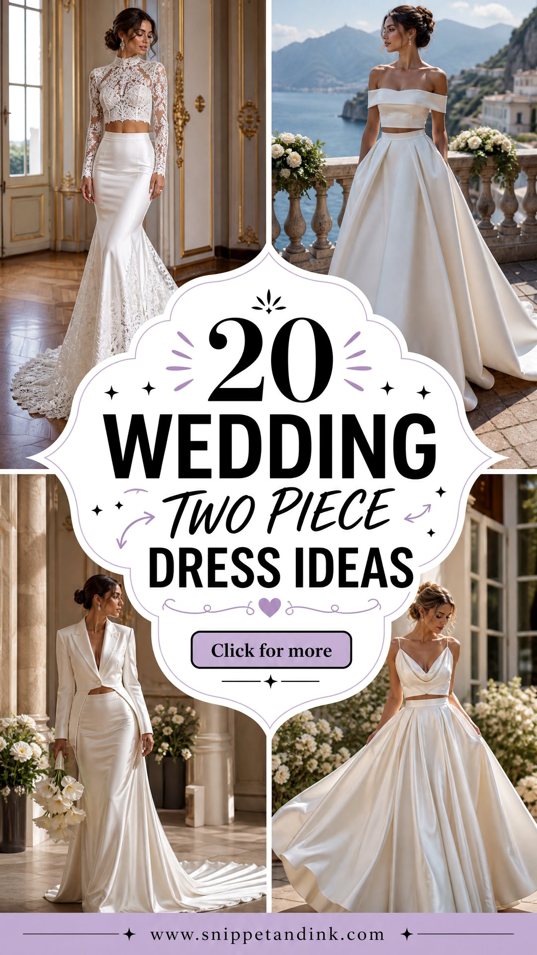 20 Wedding Two Piece Dress Ideas for a Chic Bridal Statement - 20 Wedding Two Piece Dress Ideas for a Chic Bridal Statement