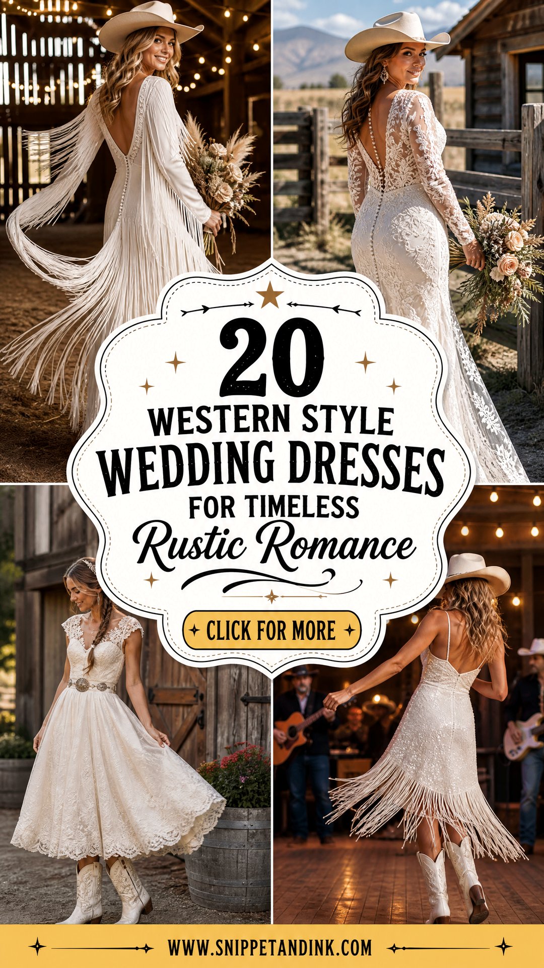 20 Western Style Wedding Dresses for Timeless Rustic Romance - 20 Western Style Wedding Dresses for Timeless Rustic Romance