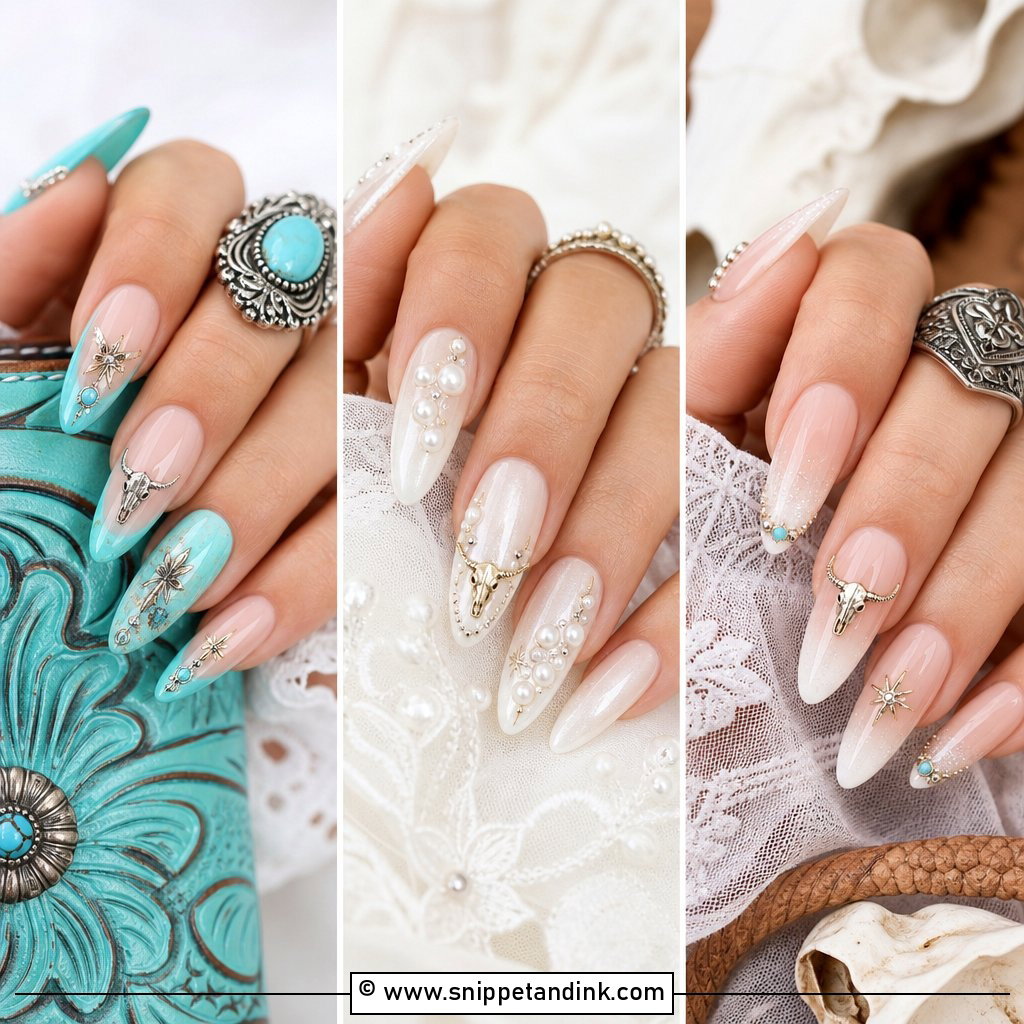 20 Western Wedding Nails for Bride With Cowgirl-Chic Charm