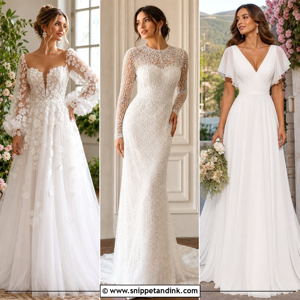 20 Whimsical Wedding Dress with Sleeves for a Dreamy Bridal Look