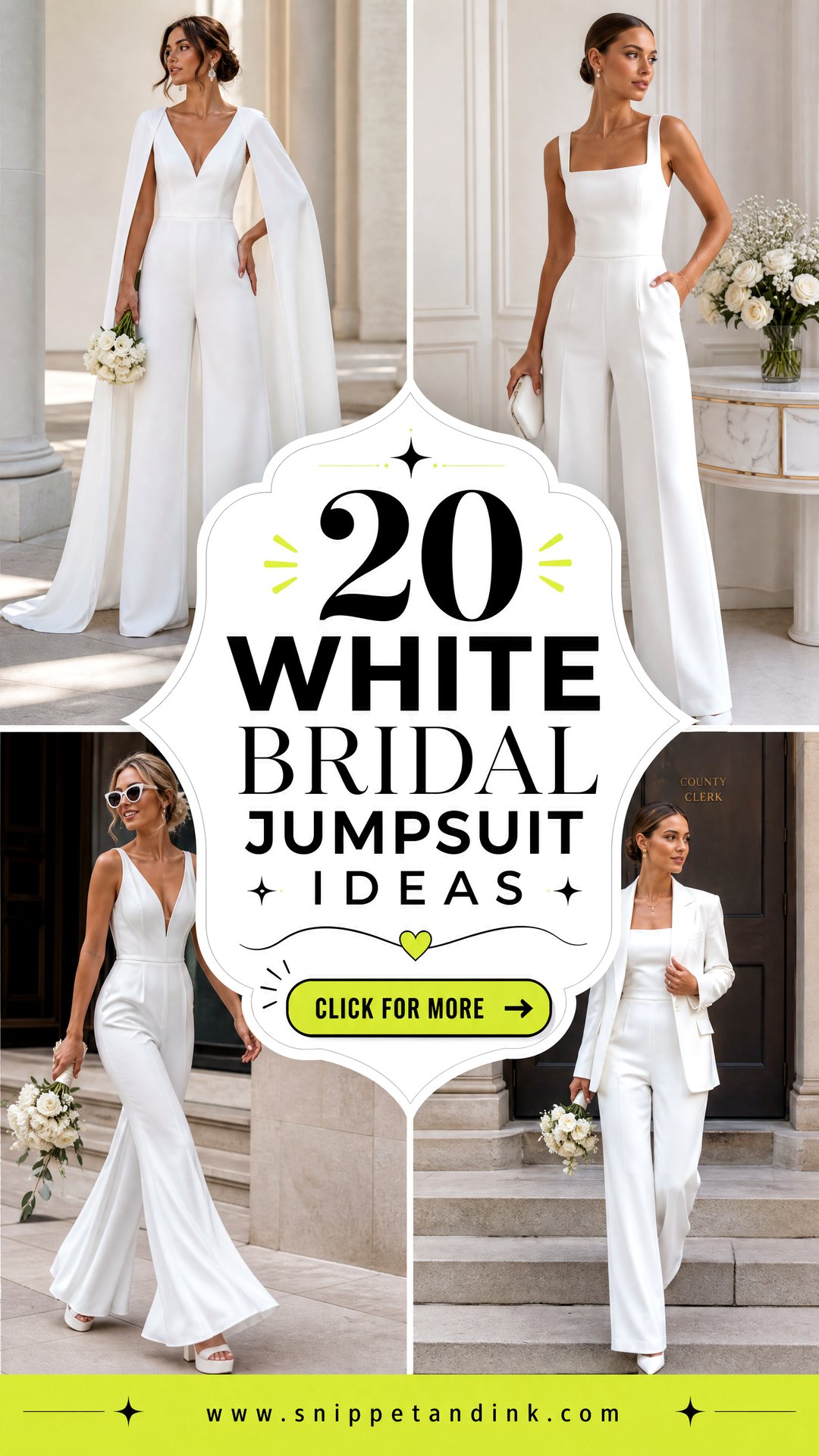 20 White Bridal Jumpsuit Ideas Sleek Styles for Chic Brides - 20 White Bridal Jumpsuit Ideas: Sleek Styles for Chic Brides