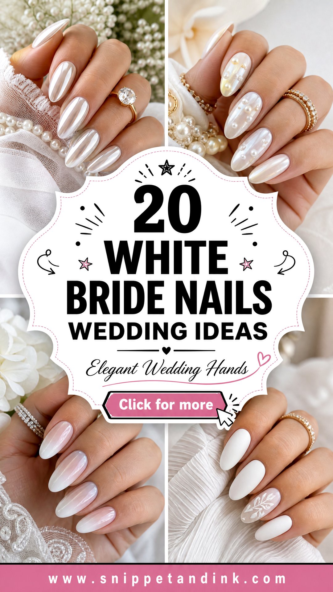 20 White Bride Nails Wedding Ideas for Elegant Hands - 20 White Bride Nails Wedding Ideas for Elegant Hands