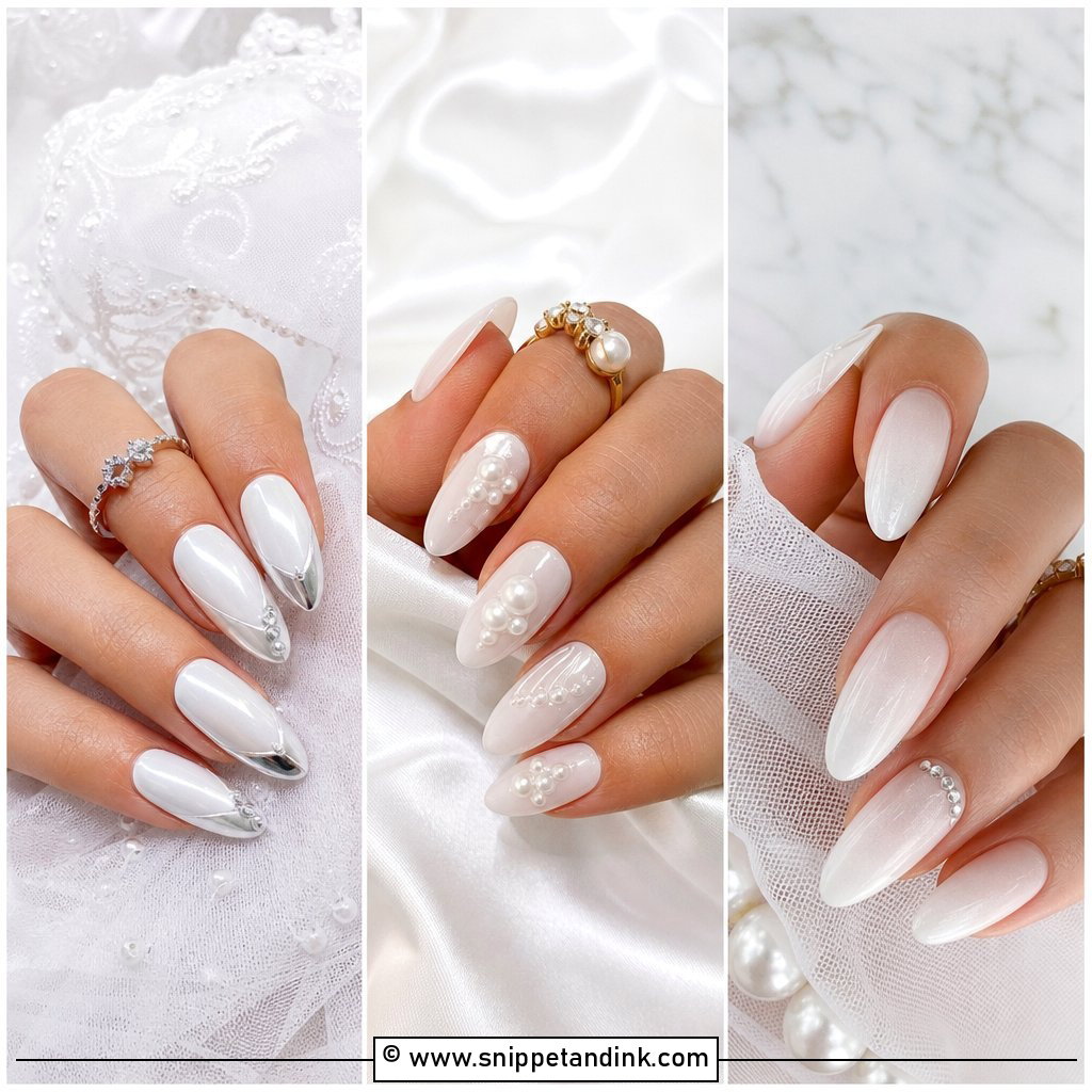 20 White Bride Nails Wedding Ideas for Elegant Hands