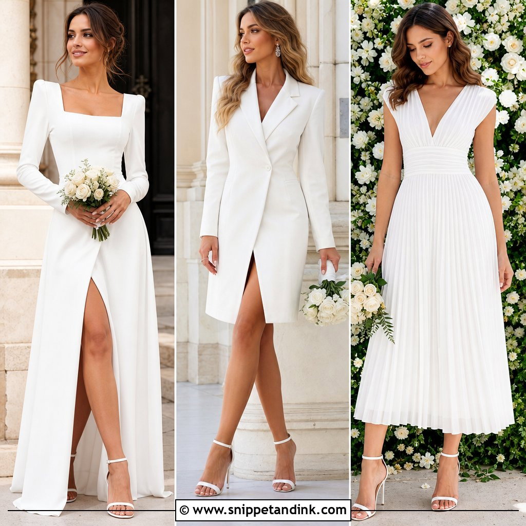 20 White Civil Wedding Dress Ideas: Chic Courthouse Looks