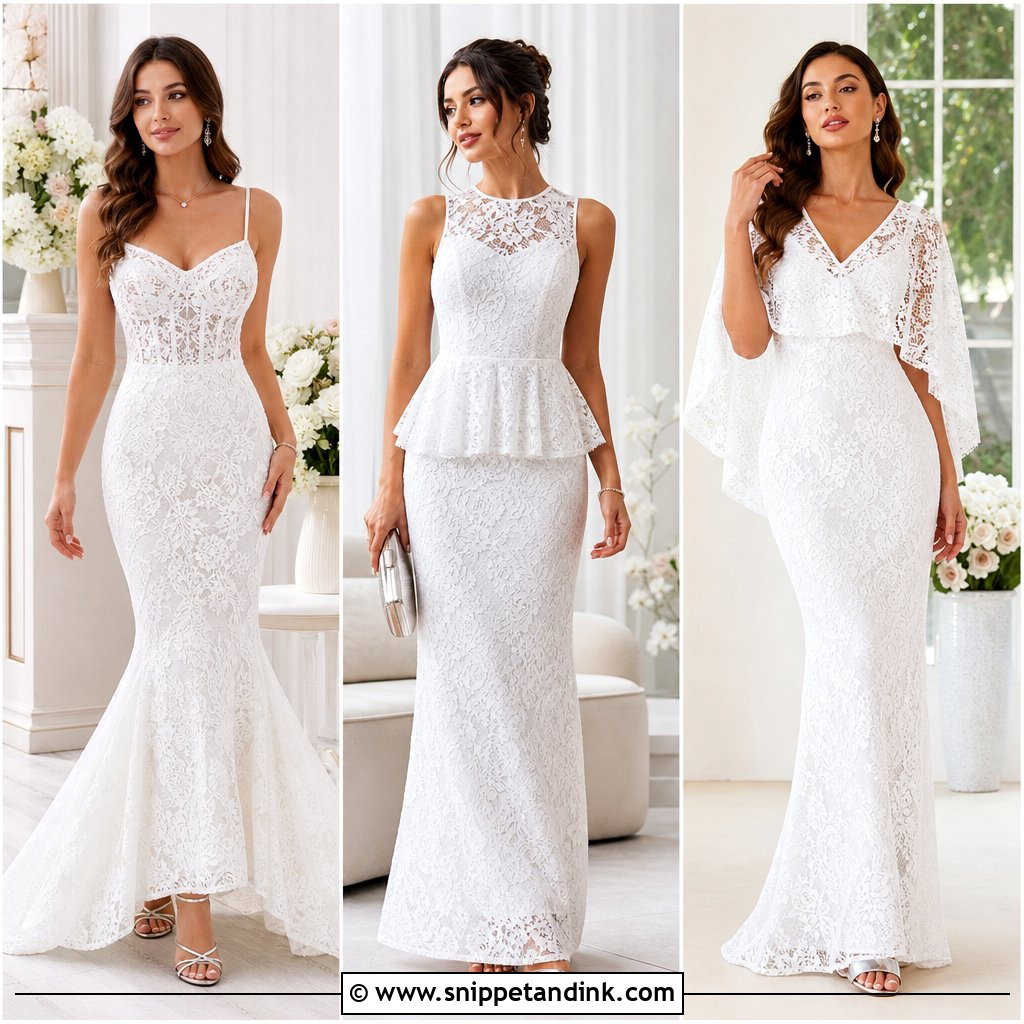 20 White Cord Lace Gown Styles: Elegant Looks for Brides