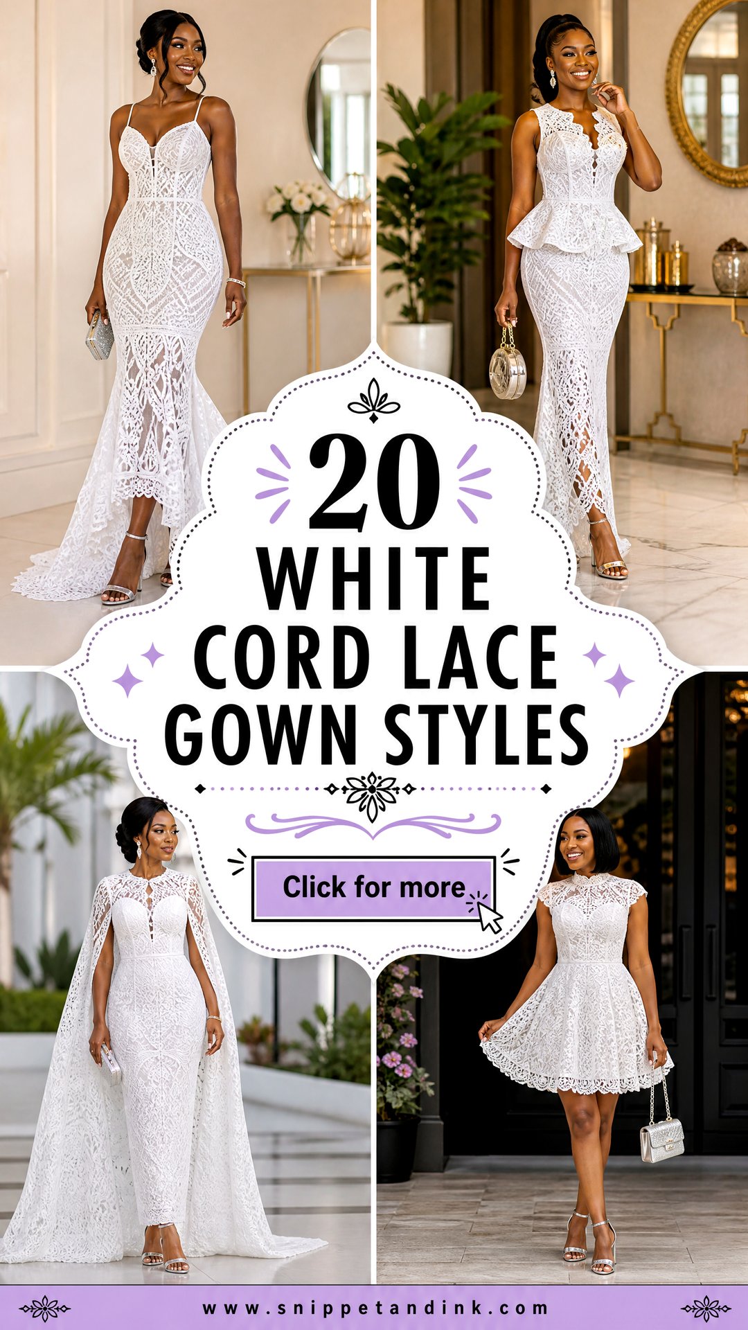20 White Cord Lace Gown Styles Elegant Looks for Brides - 20 White Cord Lace Gown Styles: Elegant Looks for Brides