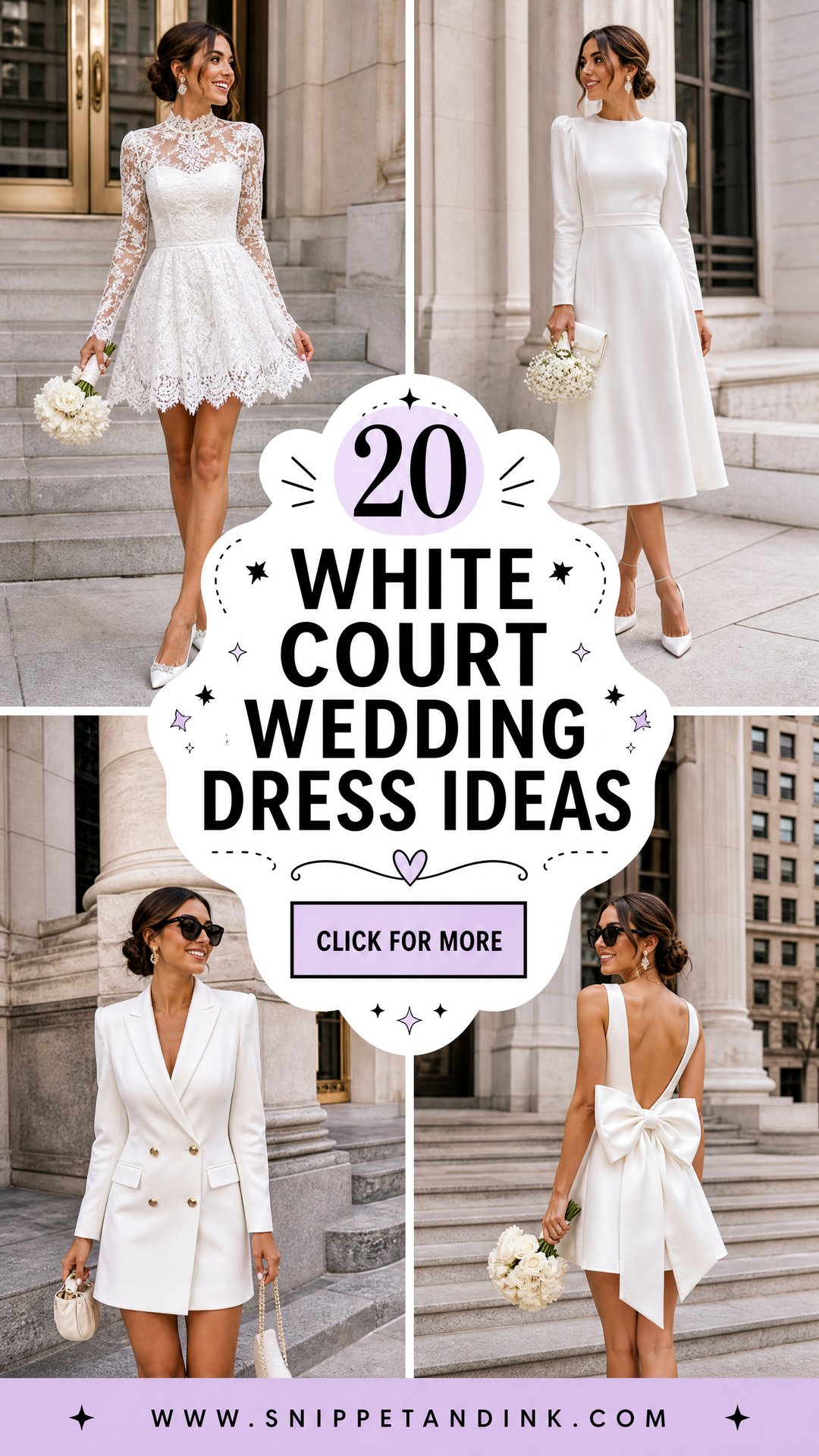 20 White Court Wedding Dress Ideas for Chic City Brides - 20 White Court Wedding Dress Ideas for Chic City Brides