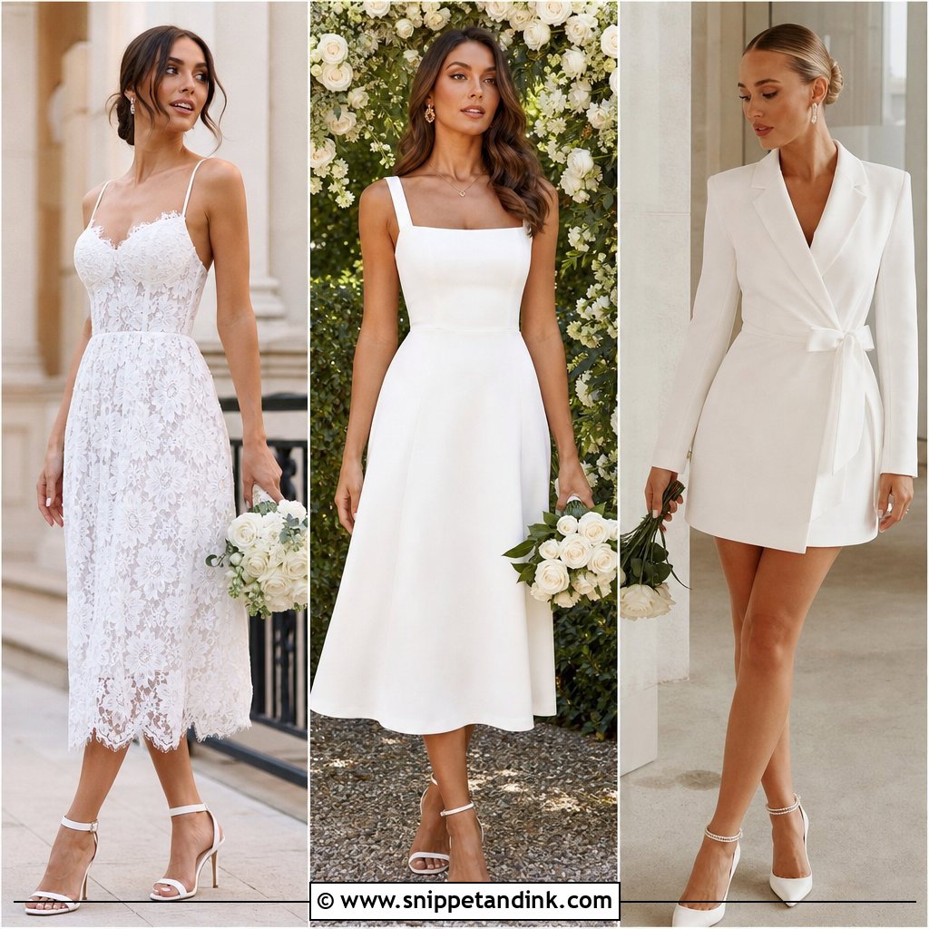 20 White Elopement Dress Ideas for Intimate Modern Ceremonies