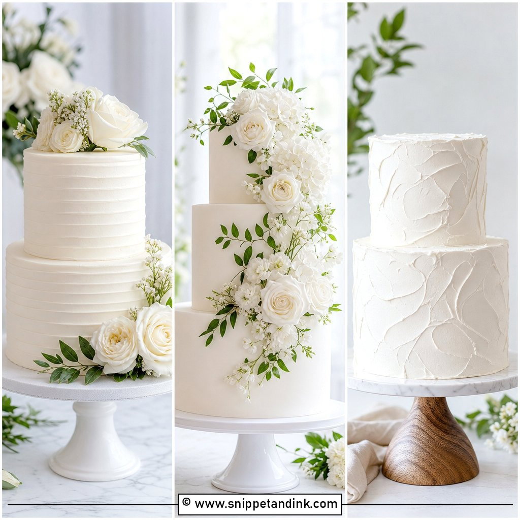 20 White Frosted Cake Ideas for Wedding Charm