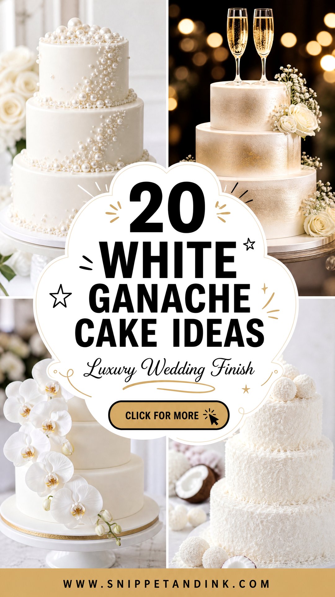 20 White Ganache Cake Ideas for Wedding Luxury - 20 White Ganache Cake Ideas for Wedding Luxury