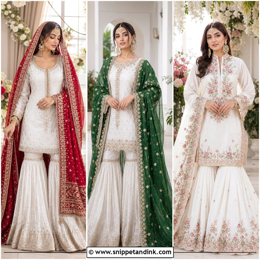 20 White Garara Dress Pakistani Bridal Ideas to Inspire You