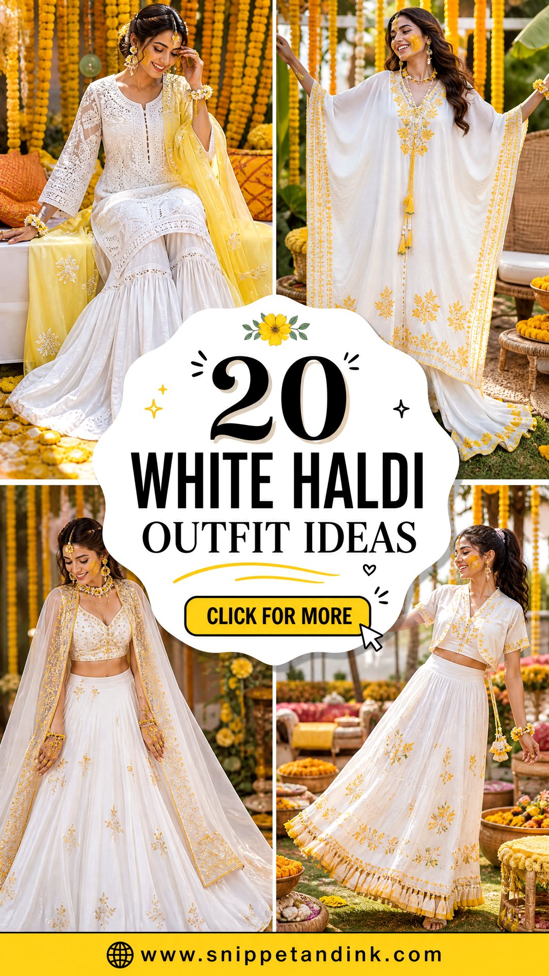 20 White Haldi Outfit Ideas for a Fresh Festive Celebration - 20 White Haldi Outfit Ideas for a Fresh Festive Celebration