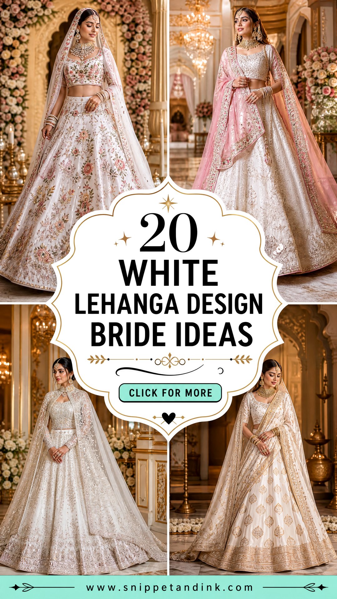 20 White Lehanga Design Bride Ideas for a Regal Bridal Look - 20 White Lehanga Design Bride Ideas for a Regal Bridal Look