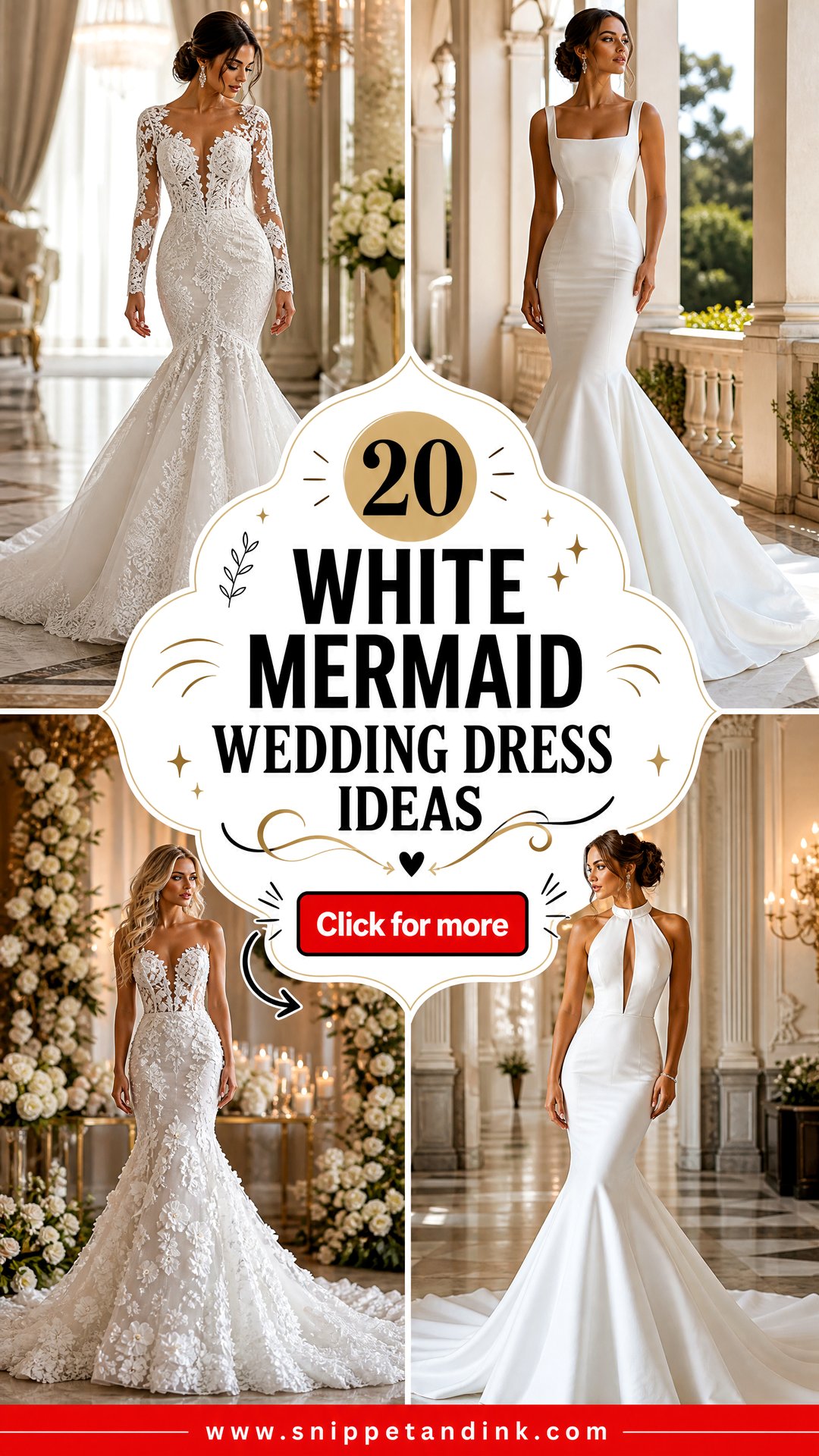 20 White Mermaid Wedding Dress Ideas for Glamorous Brides - 20 White Mermaid Wedding Dress Ideas for Glamorous Brides
