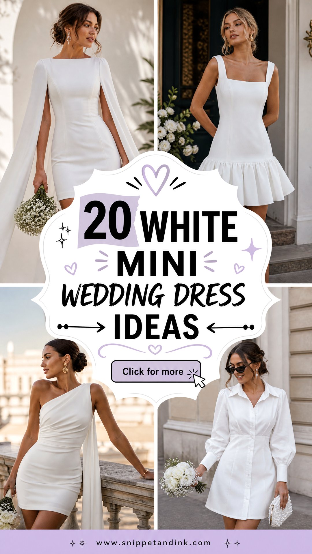 20 White Mini Wedding Dress Ideas for a Chic Bridal Moment - 20 White Mini Wedding Dress Ideas for a Chic Bridal Moment